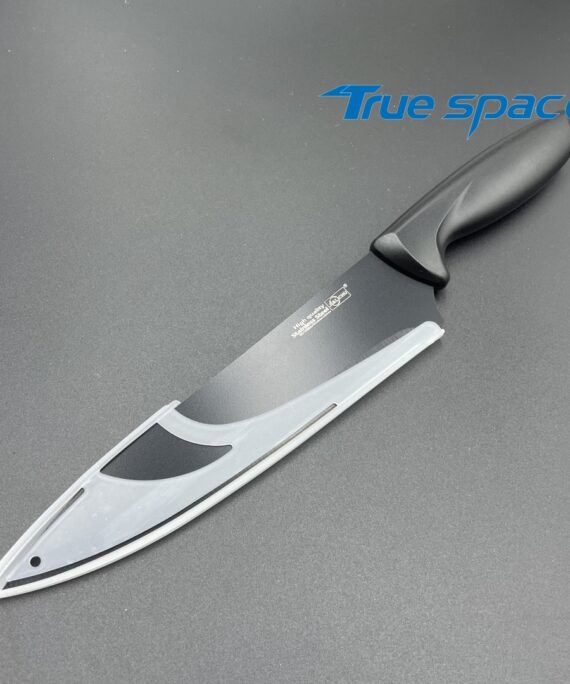 Super sharp black-blade chef's knife, stainless steel cutting knife