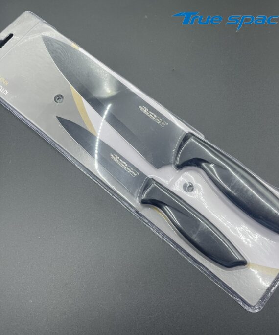 Two-piece Set of Stainless Steel Ultra-sharp Black-edge Kitchen Knives, Used for Cutting Fruits and Vegetables