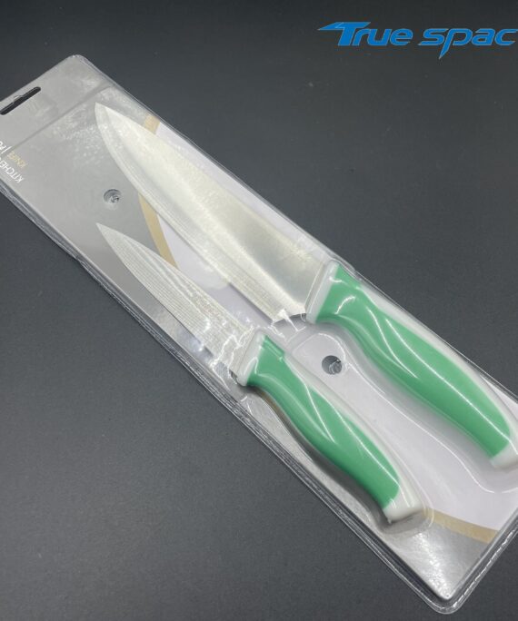 A set of two sharp stainless steel 3Cr14 chef knives