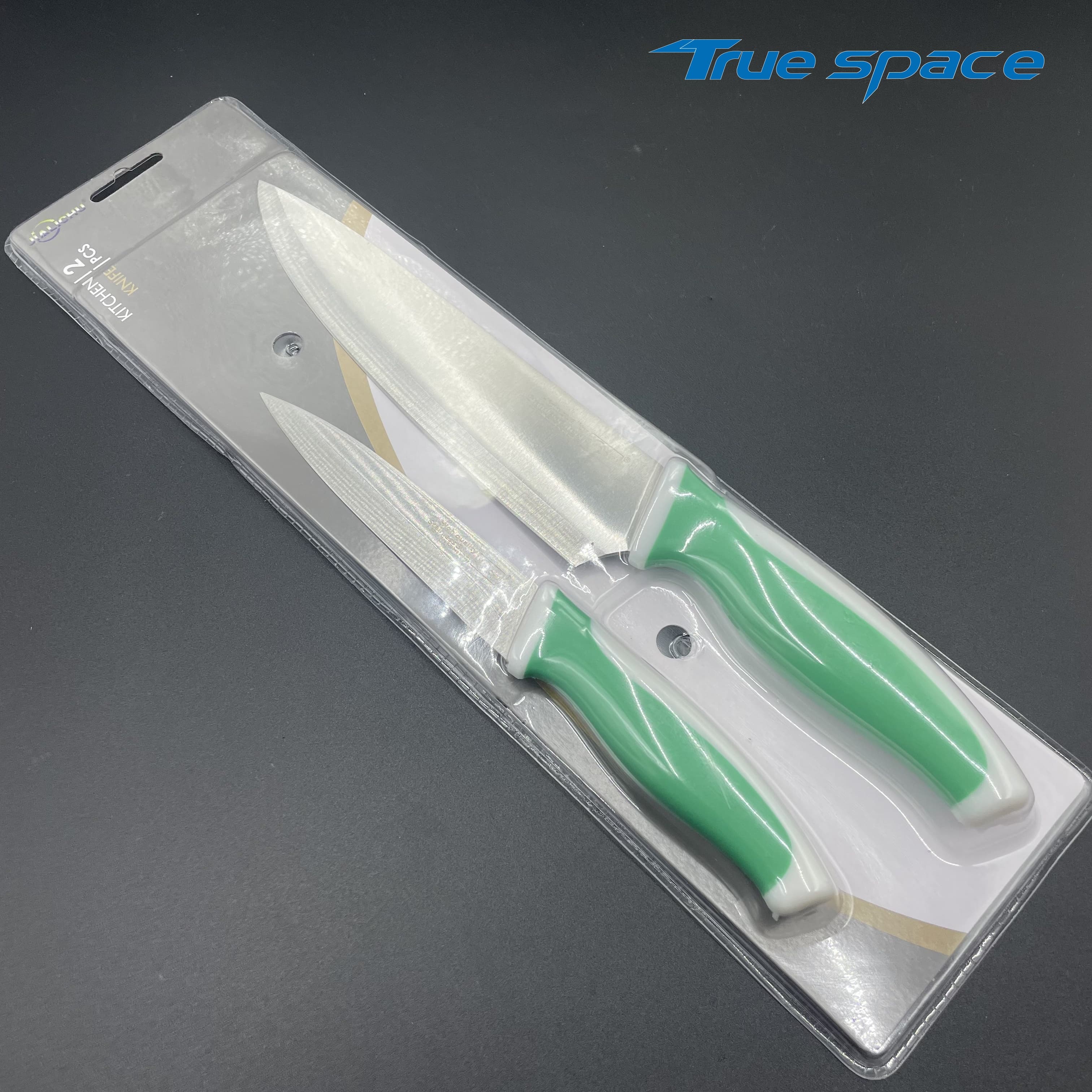 A set of two sharp stainless steel 3Cr14 chef knives