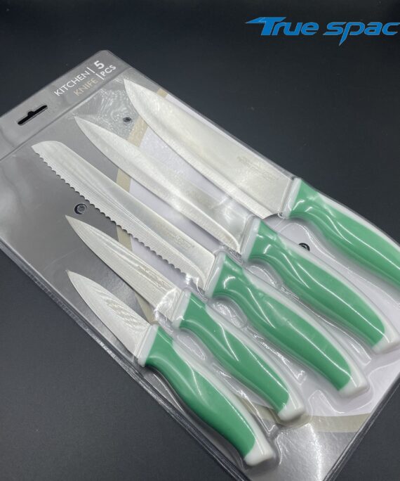 5pcs Stainless Steel Chef Knife Set for Cutting Vegetables Fruits Bread for Family Dining & Kitchen Use