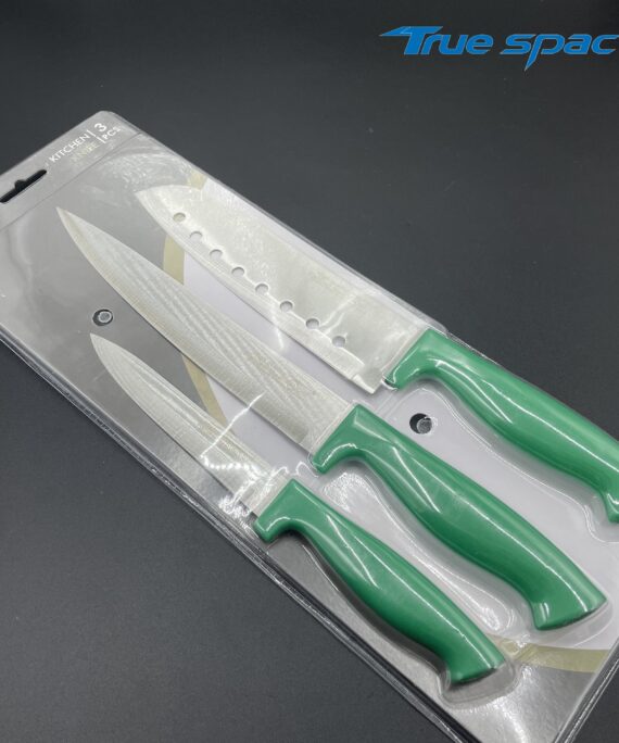 3PCS Stainless Steel Chef Knife Set Includes a Meat Slicer Knife, a Utility Knife and a Peeler Knife