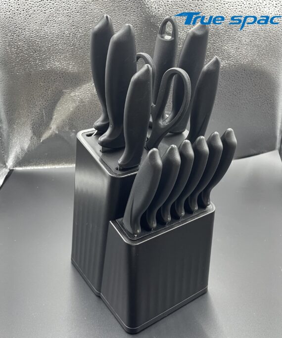 A Newly Designed 13-piece High-quality Stainless Steel Kitchen Knife Set, Equipped with a Sharpener and a Black Knife Sleeve
