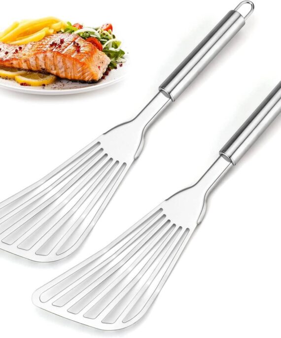 Stainless Steel Non-slip High Temperature Anti-scalding Hook Design Fried Fish Steak Spatula Multifunctional Slant Leak Kitchen