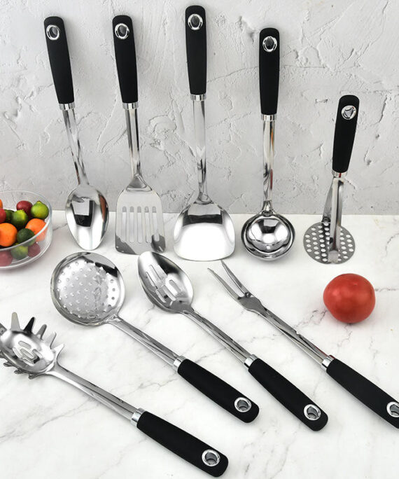 Stainless Steel Spatula, Cooking Spoon, Scraper for Mashing Potatoes, Kitchenware, Complete Set of Household Spoons