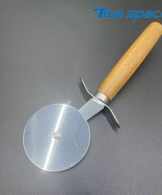 Wooden Handle Stainless Steel Pizza Dough Slicer Washable Wheel Cutter with Cutting Pizza Tools