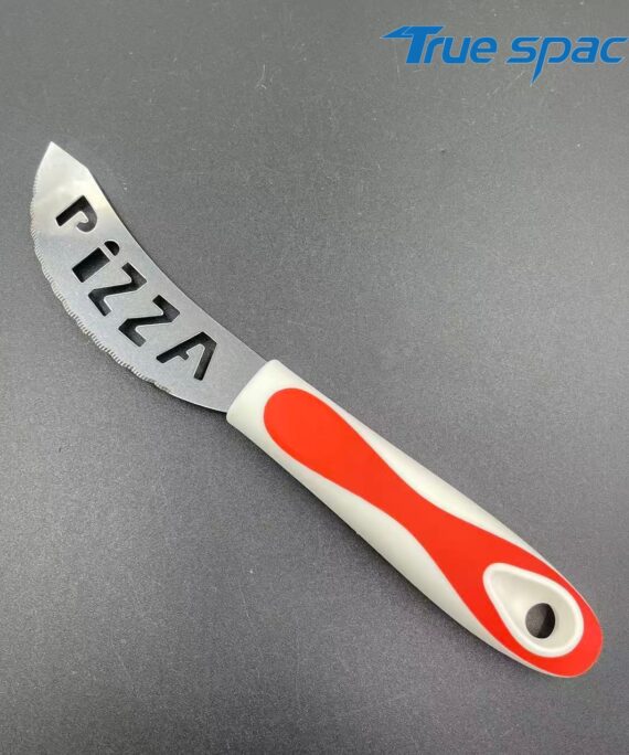 Stainless steel kitchen baking tools: serrated pizza knife with hollowed-out blade design