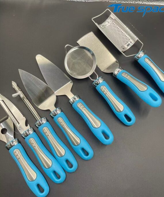 Factory-customized stainless steel kitchen accessories and plastic handle 8-piece kitchen tools