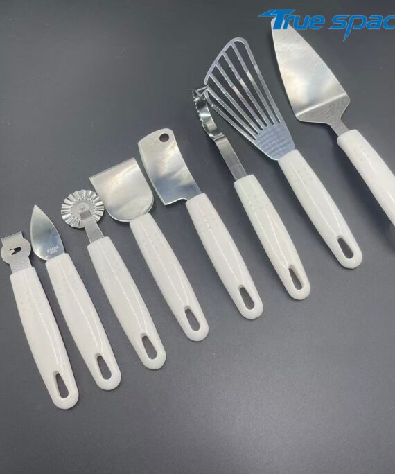 Hot-selling 7-piece set of white handle kitchenware - Durable material suitable for baking/cooking ingredients