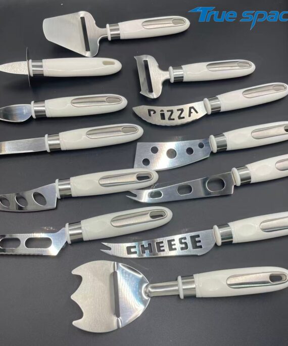 10-Piece White Handle Cheese & Pizza Tool Set - Factory Supply, Durable for Restaurant & Home Use