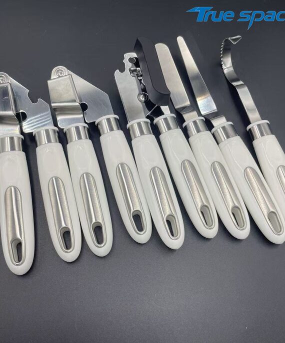 6-Piece Multi-Function Kitchen Tool Set - Non-Slip White Handle, Factory Direct for Opening & Peeling