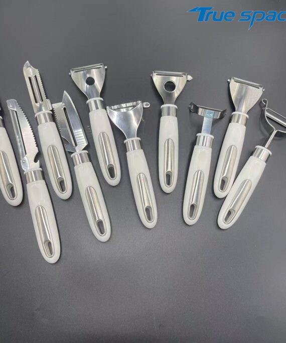10-Piece Vegetable Peeler Set – White Handle, Multi-Shaped Blades for Efficient Peeling