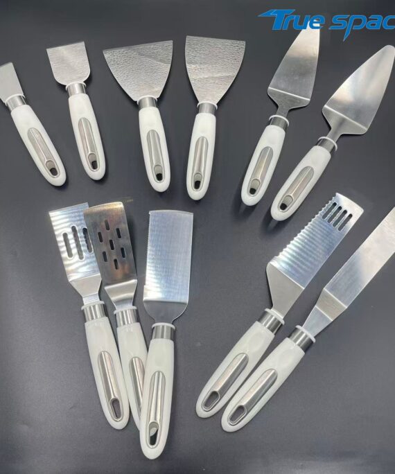 11-Piece Spatula Set – White Handle & Stainless Steel, Multi-Purpose for Cooking & Baking