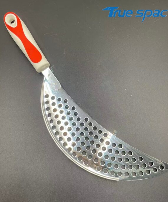 Hot-selling stainless steel crescent-shaped pot filter pasta, deep-frying, filter, sustainable metal design for home kitchens