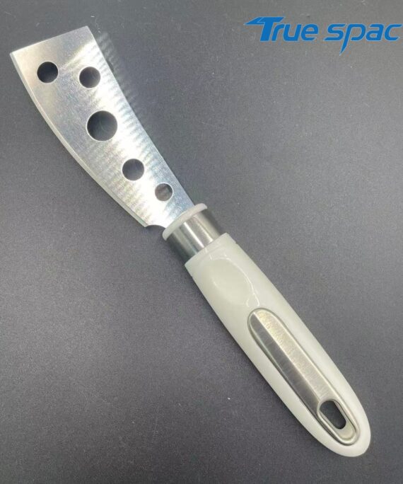 Stainless steel perforated cheese, cheese and butter slicing knife