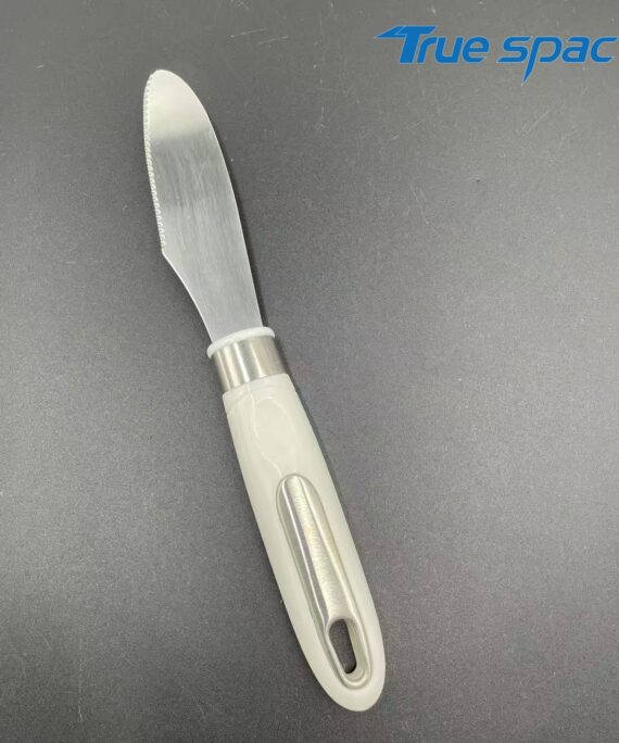 Stainless Steel Serrated Butter Knife, Cheese Knife, Spread Knife with Plastic Handle for Household Kitchen Small Tools