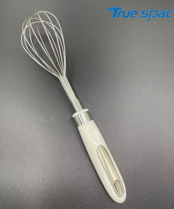 Hot-selling kitchen baking tool: Stainless steel manual egg beater with plastic handle