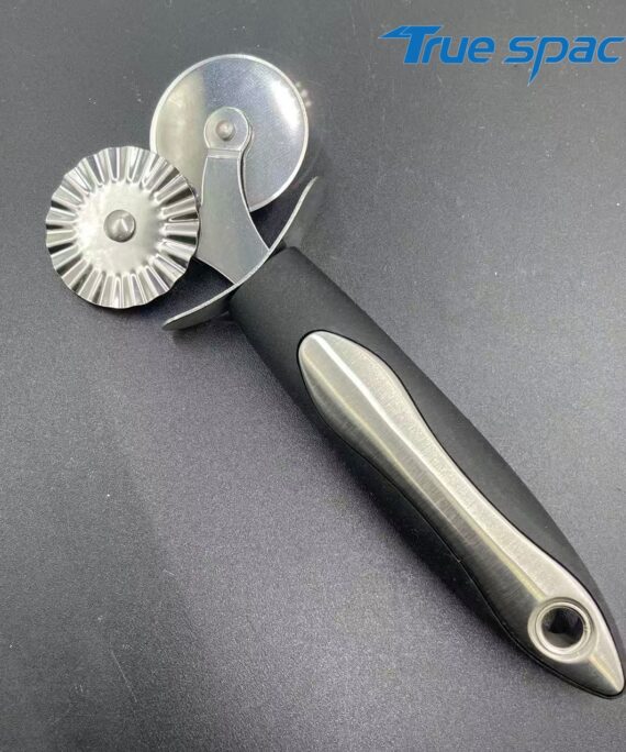 Durable kitchen accessories Double wheel pizza tool Stainless steel pizza knife