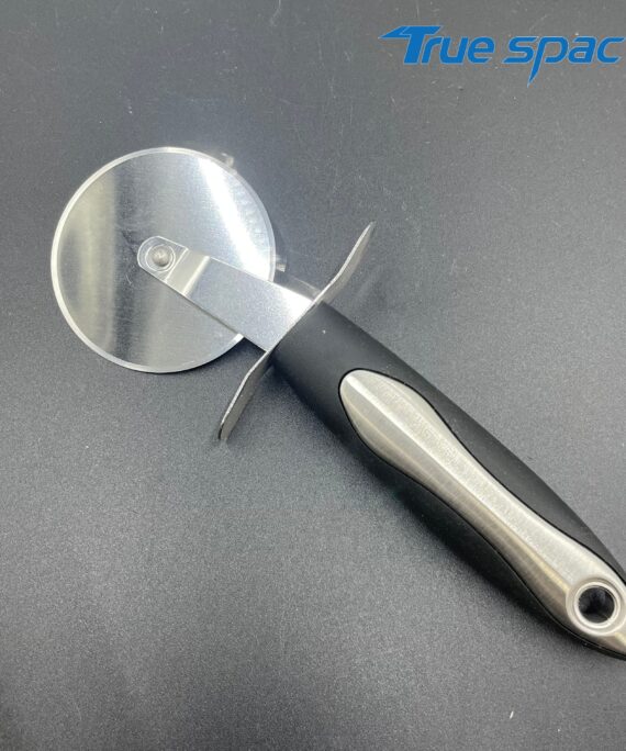 Stainless steel ultra-sharp and smooth rotating pizza cutter with anti-slip handle and sharp blade