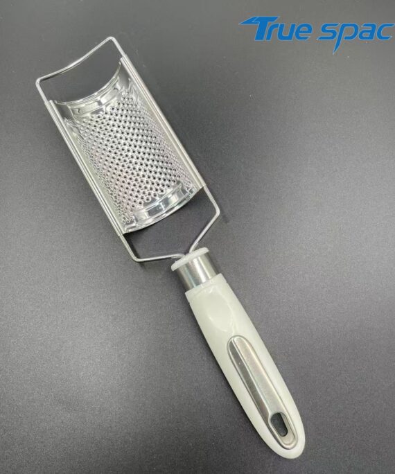 Stainless steel potato, cheese and lemon sauce grater with hanging handle, vegetable grater