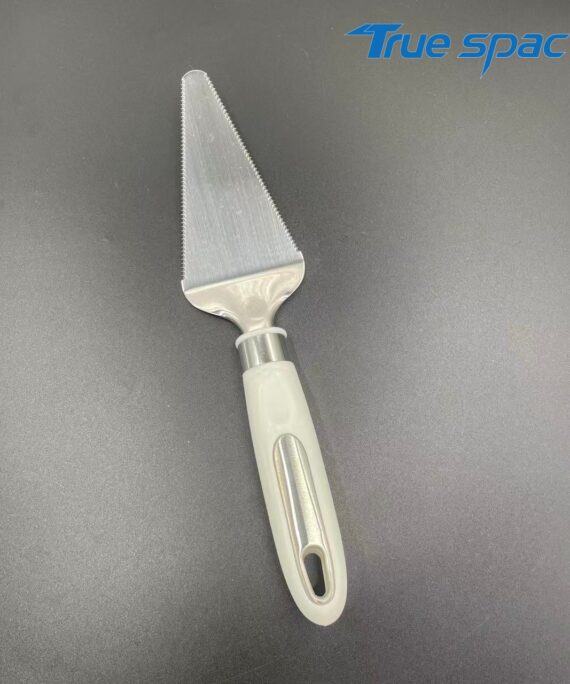 Stainless steel toothed pizza server, triangular cake spatula, custom logo baking utensils