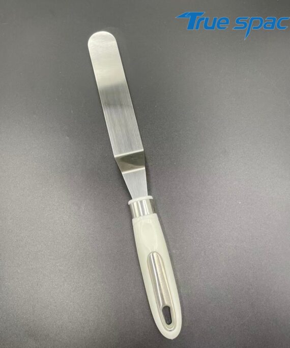 Customized stainless steel cake spatula, metal butter spatula with plastic handle