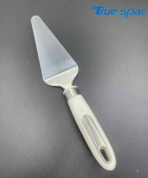 Stainless steel pizza and dessert cake spatula, white handle baking accessory spatula
