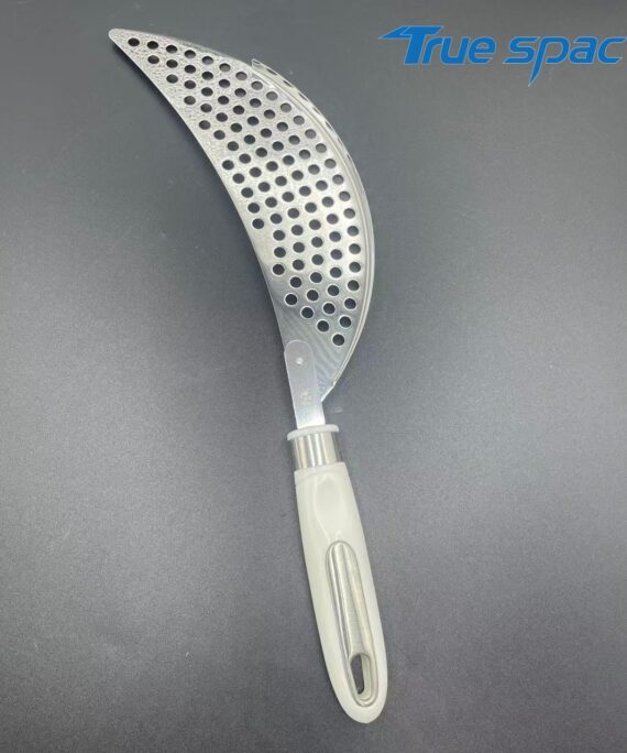 Practical stainless steel pasta strainer, metal colander, household kitchen pot drainage tool