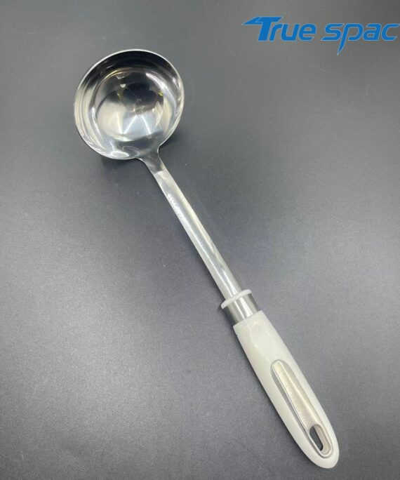 Heavy-Duty Stainless Steel Soup Ladle with Heat-Resistant Grip - Ideal for Serving Broth, Soup & Sauce