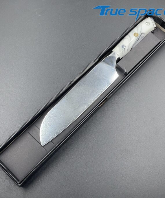 Professional Home Resin Handle Damascus Steel Blade Vegetable Meat Knife Kitchen Chef Knife