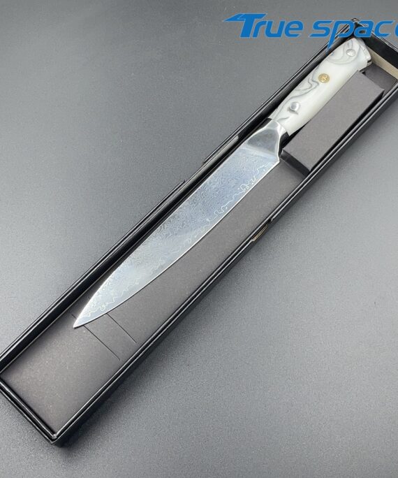 High Quality comfort Grip Damascus Steel Meat Cutting Knife Ham Slicing Knife for Kitchen