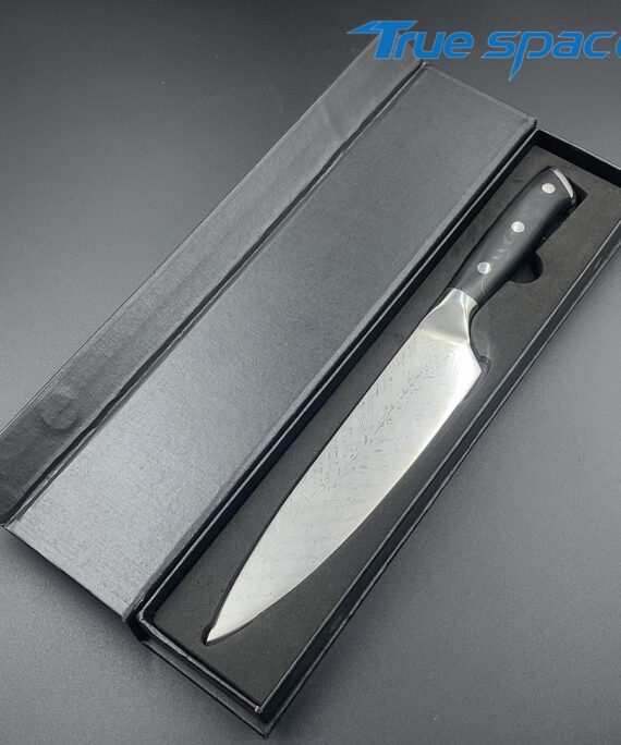 High Quality Professional Sharp Kitchen Stainless Steel Chef Knife with Black Handle