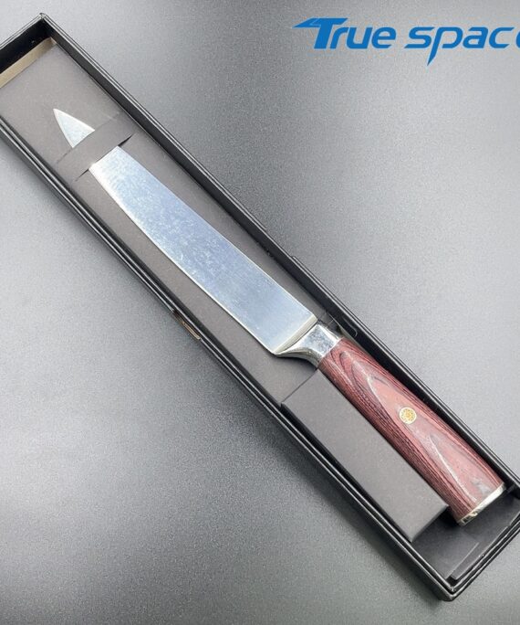 Professional Wood Handle 3cr13 Stainless Steel BBQ Meat Carving Knife Ham Slicing Knife