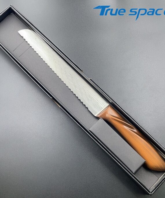 High Quality Ancient Copper Scrap Wire Handle Kitchen Cutting Chef Knife Stainless Steel Bread Knife