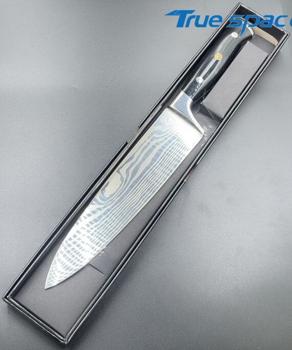 Sharp Food Grade Black ABS&Steel Handle 3cr13 Stainless Steel Kitchen Chef Meat Knife for Home