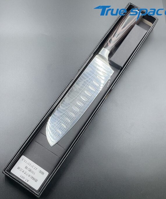 Stainless Steel Kitchen Sushi Santoku Carving Utility Vegetable Knife with Colorful Wood Handle