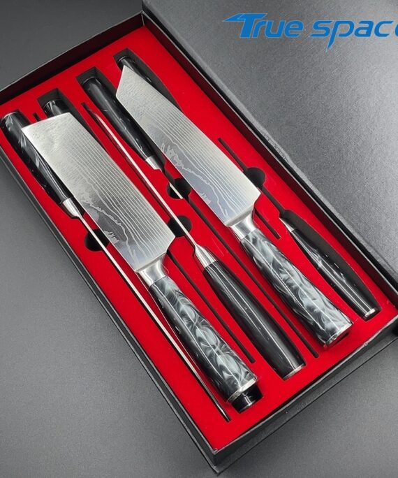 Super Ten-piece Set of Stainless Steel Kitchen Knives, Damascus Set Kitchen Knives