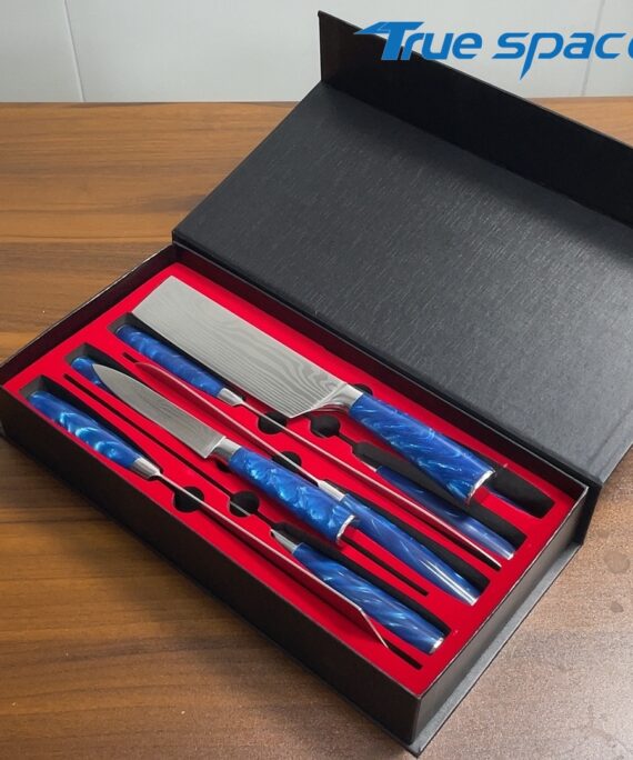 Professional Laser Pattern Blades High Carbon Custom Handle Boning Fruit Paring Chopping Cleaver Grill Chef Knife Set