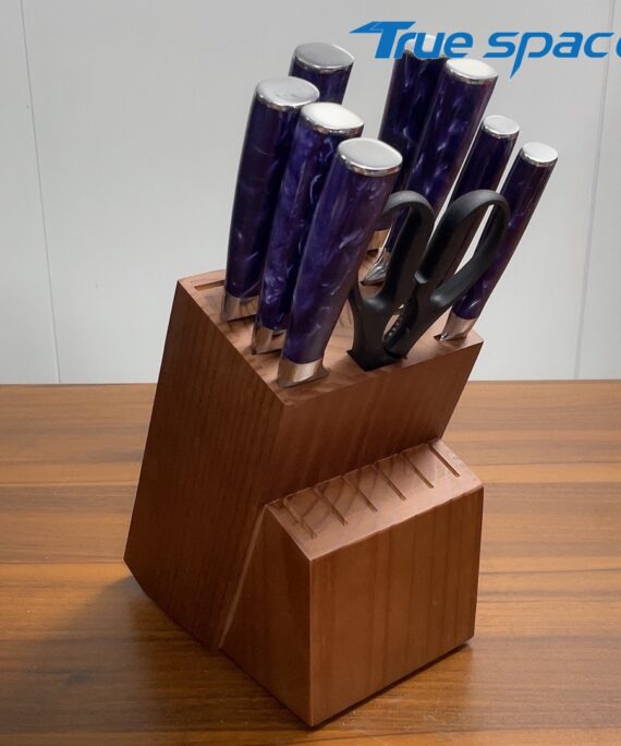 Sharp Stainless Steel purple Resin Handle Damascus Steel Modern Chef Knife and Kitchen Knife Set