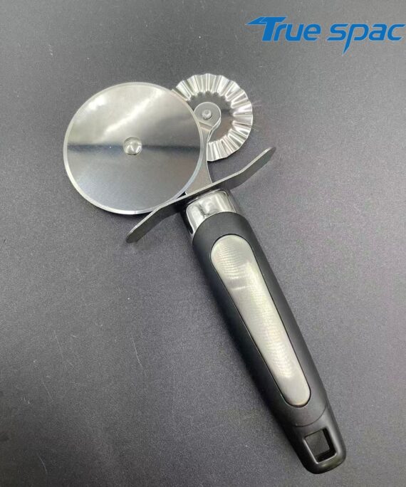 Stainless steel double-wheel pastry cutter for kitchenware, suitable for dough, pasta, pies, wrappers, dumplings and pizza