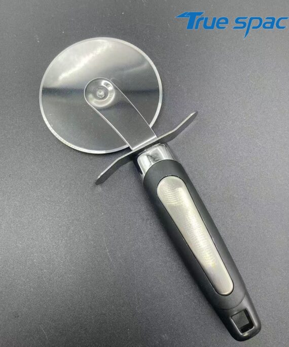 Handheld stainless steel pizza wheel cutter, multi-functional sharp pizza knife slicer with anti-slip handle