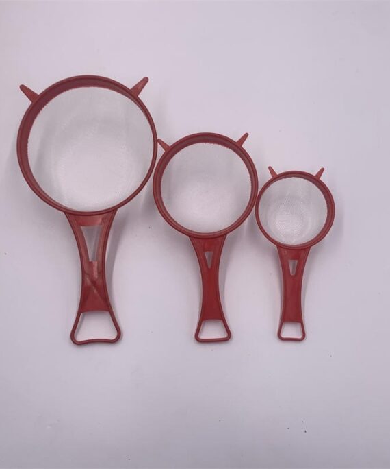 Manufacturer Set of 3 Plastic Filter Mesh for Kitchen Baking Flour & Juice Sieve Strainer for Home Use Pastry Tools