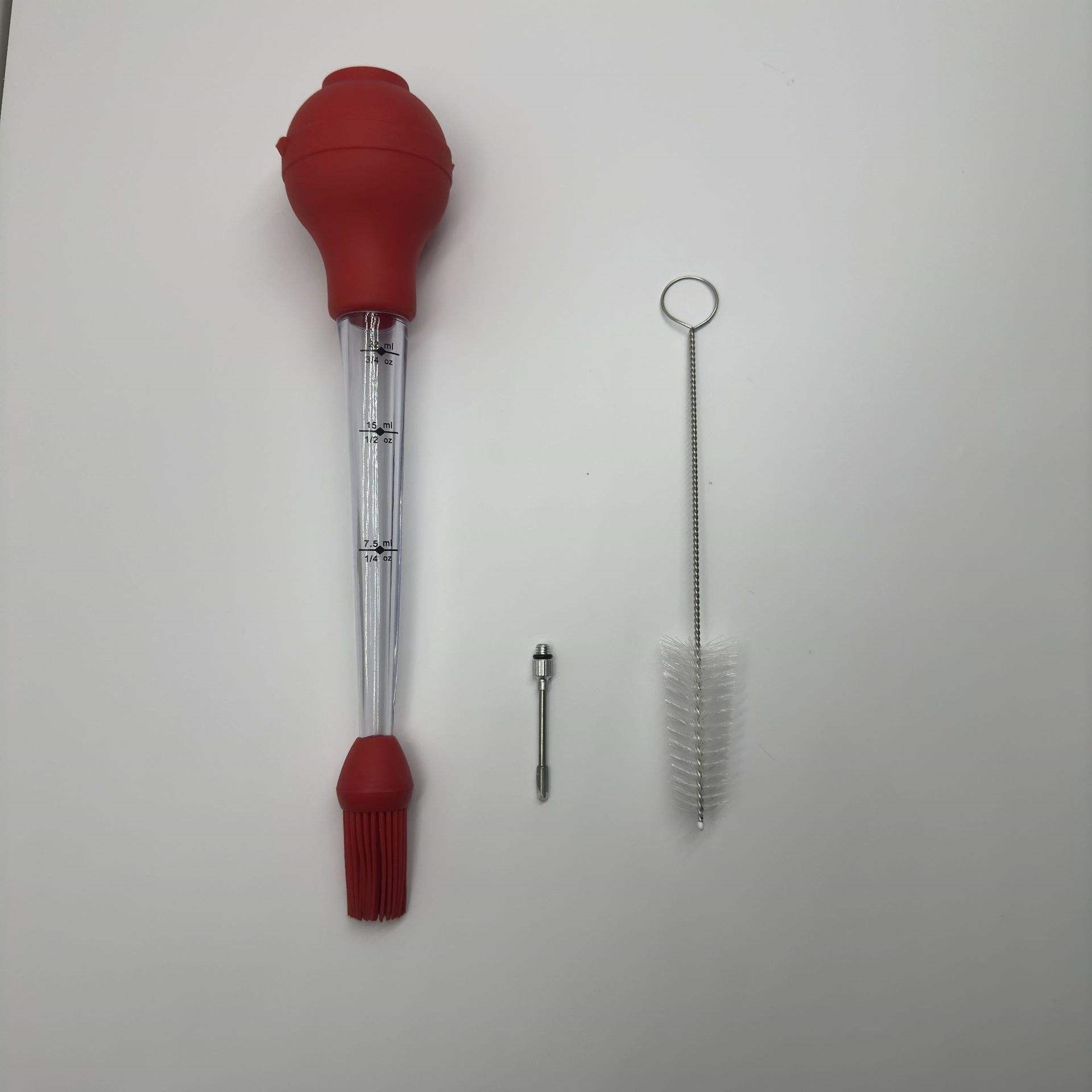 Barbecue Tool Turkey Silicone Basting Pump Plastic Handle Seasoning Tube Flavoring Needle Cleaning Brush Oil Drip Seasoning Pump