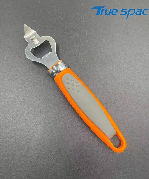 Stainless steel household kitchen beer bottle opener, equipped with a comfortable silicone handle, suitable for various bottle openers