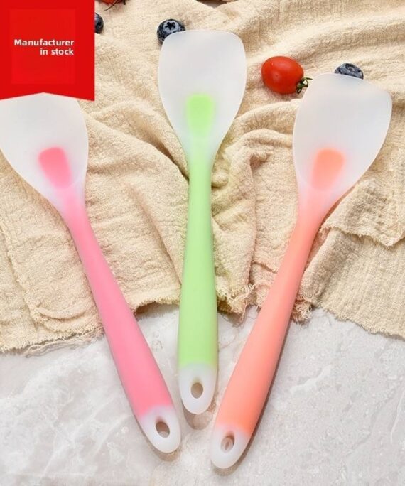 Large Flat Head Household Silicone Spatula Integrated Handle Semi-Transparent Design for Easy Handling Cake Cream Butter Tool