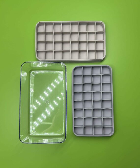 Silicone Ice Tray and Ball Mold Quick Freezing Aluminum Home Whiskey Ice Maker Pressed Ice Storage Box