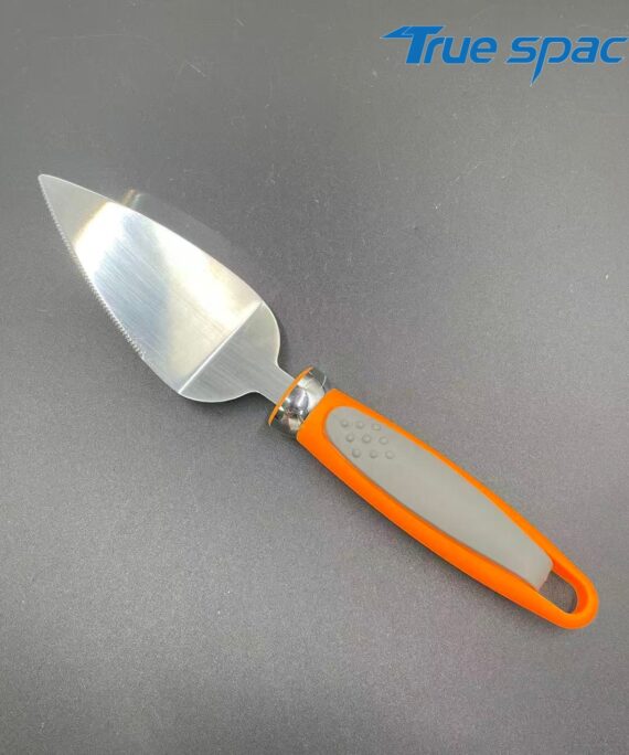 Multi-functional stainless steel cake knife, pizza knife with plastic handle, household baking tools