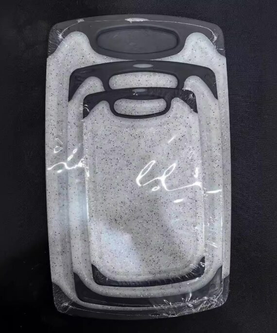 Black White Dot Marble Texture Simple Plastic 0.8cm Thick Dishwasher Safe Cutting Board for Vegetables Fruits