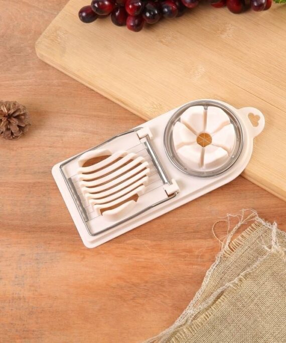 Kitchen Multi-functional Preserved Egg and Egg Slicer, Stainless Steel Fancy Two-in-one Egg Maker