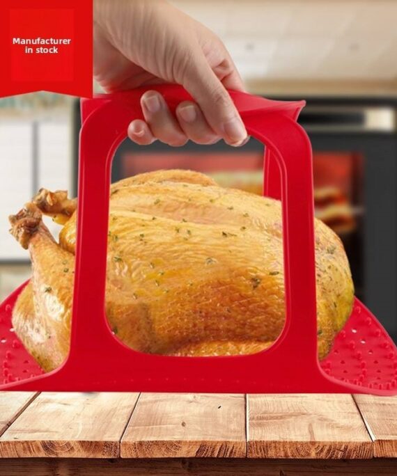 Turkey Basket Silicone Foldable Filter Mesh Sustainable Roasting Chicken Baster with Color Box Packaging